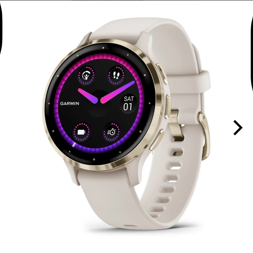 Garmin Venu 3s White Smartwatch with Circular Display and Comfortable Band